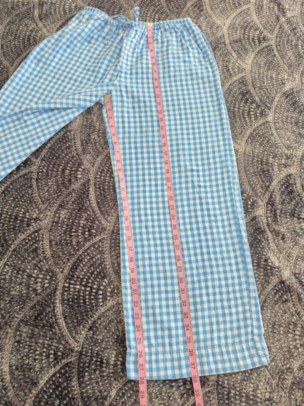 COLSIE Women's Blue/White Check  Woven Drawstring Pajama Pants M - Picture 3 of 10